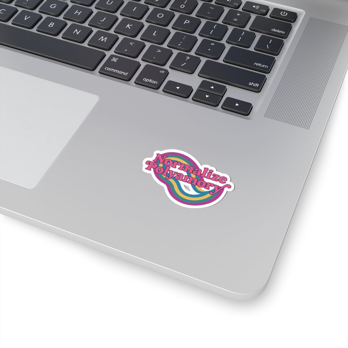 Pink Normalize Polyamory Kiss-Cut Stickers - Colorful LGBTQ+ Pride Decals for Laptop, Journals, Bumper, Water Bottles, Gifts