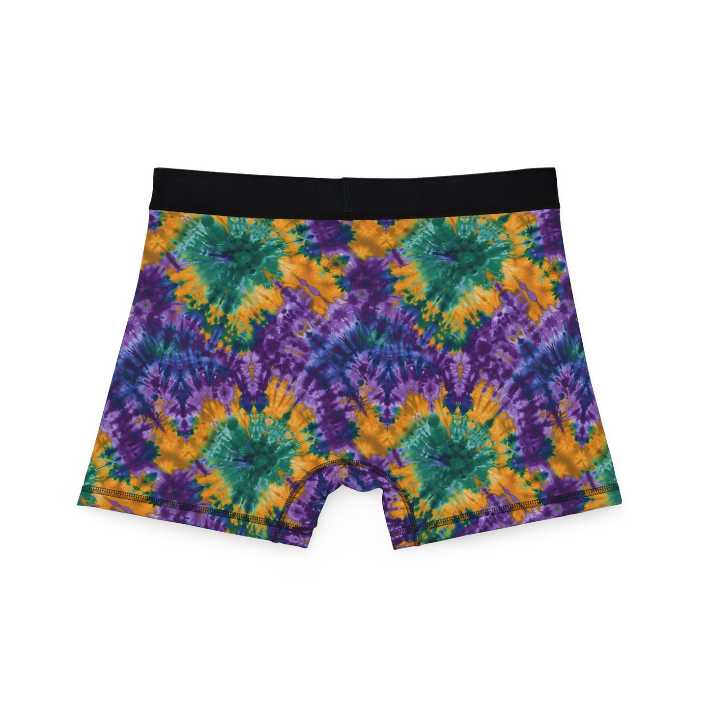 Mardi Gras Tie-Dye Men’s Boxer Briefs | Polyamory ENM Pride Underwear | Ethical Non-Monogamy Lifestyle Boxers | Colorful Festival-Inspired Men’s Underwear