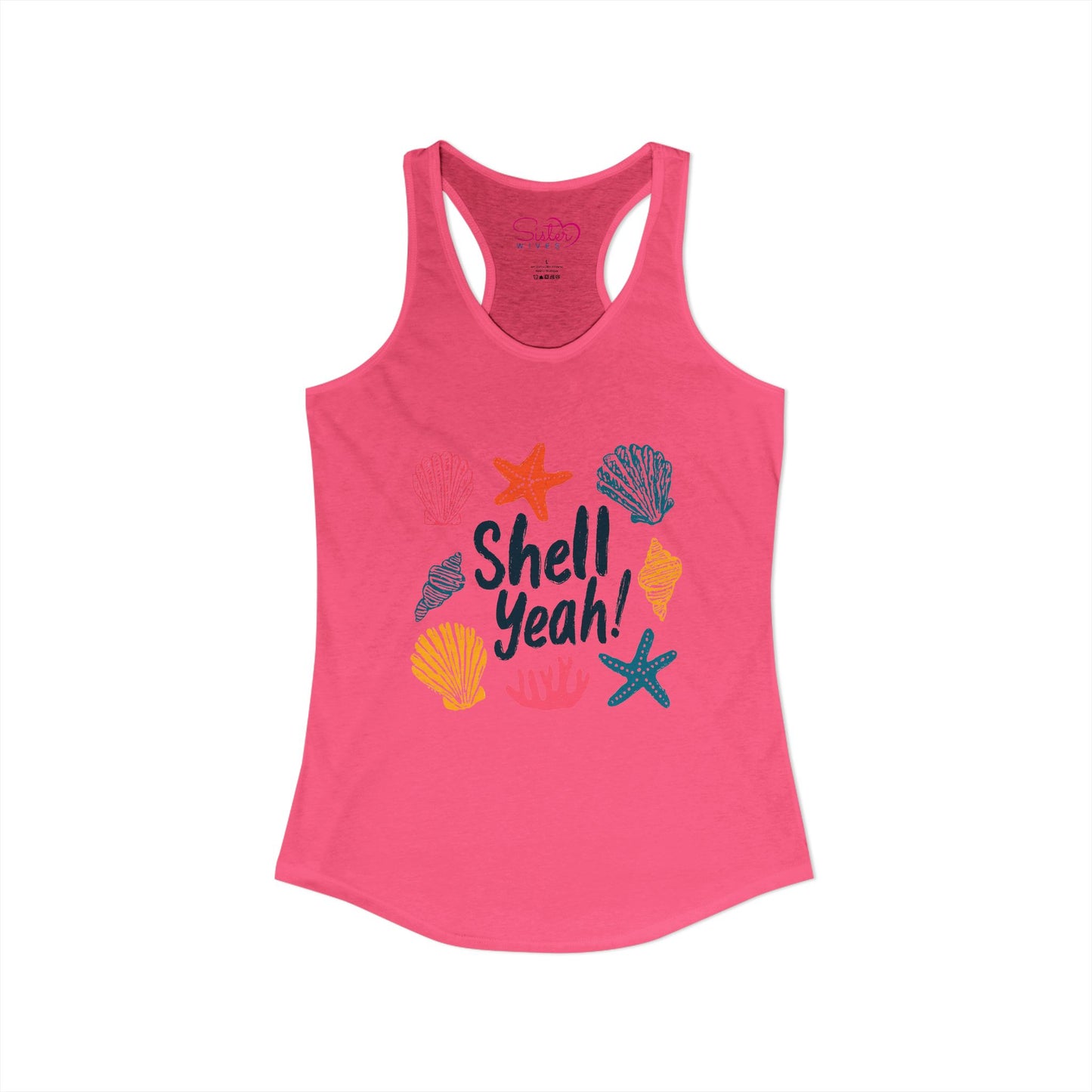 Shell Yeah Racerback Tank – Cute Beach Tank Top | Coastal Summer Shirt | Funny Ocean Graphic Tank