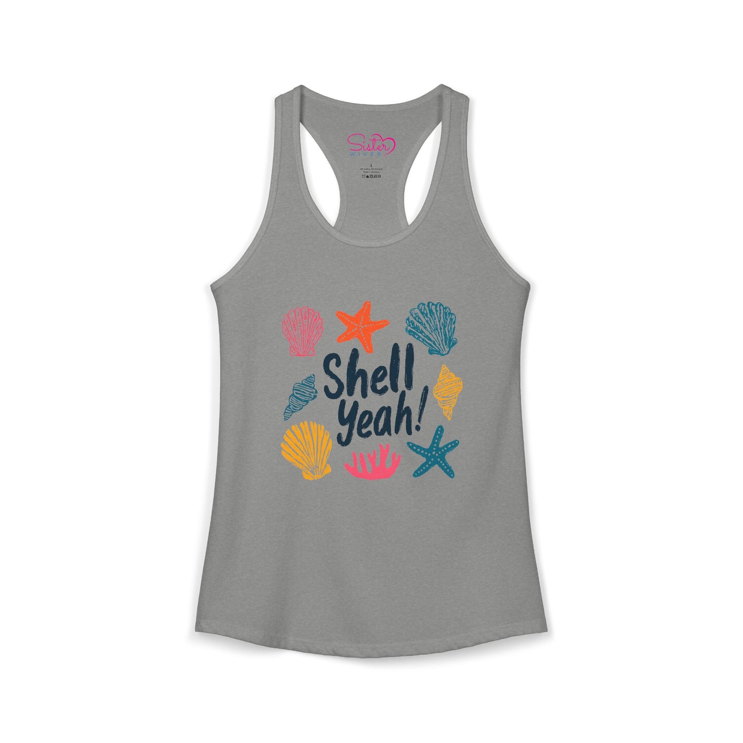 Shell Yeah Racerback Tank – Cute Beach Tank Top | Coastal Summer Shirt | Funny Ocean Graphic Tank