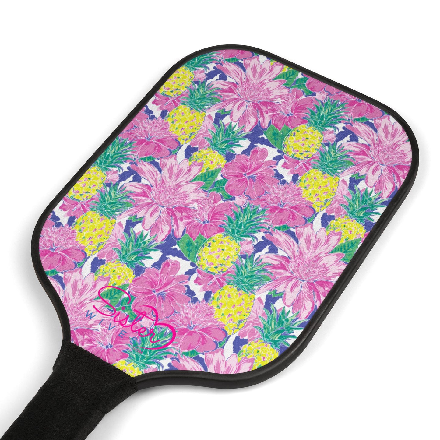 Preppy Pineapple Colorful Pickleball Paddle Set By SisterWives | Fun Outdoor Sports Gear | Perfect Gift for Players | Summer Activities | Birthday, Sports Event, Family Fun