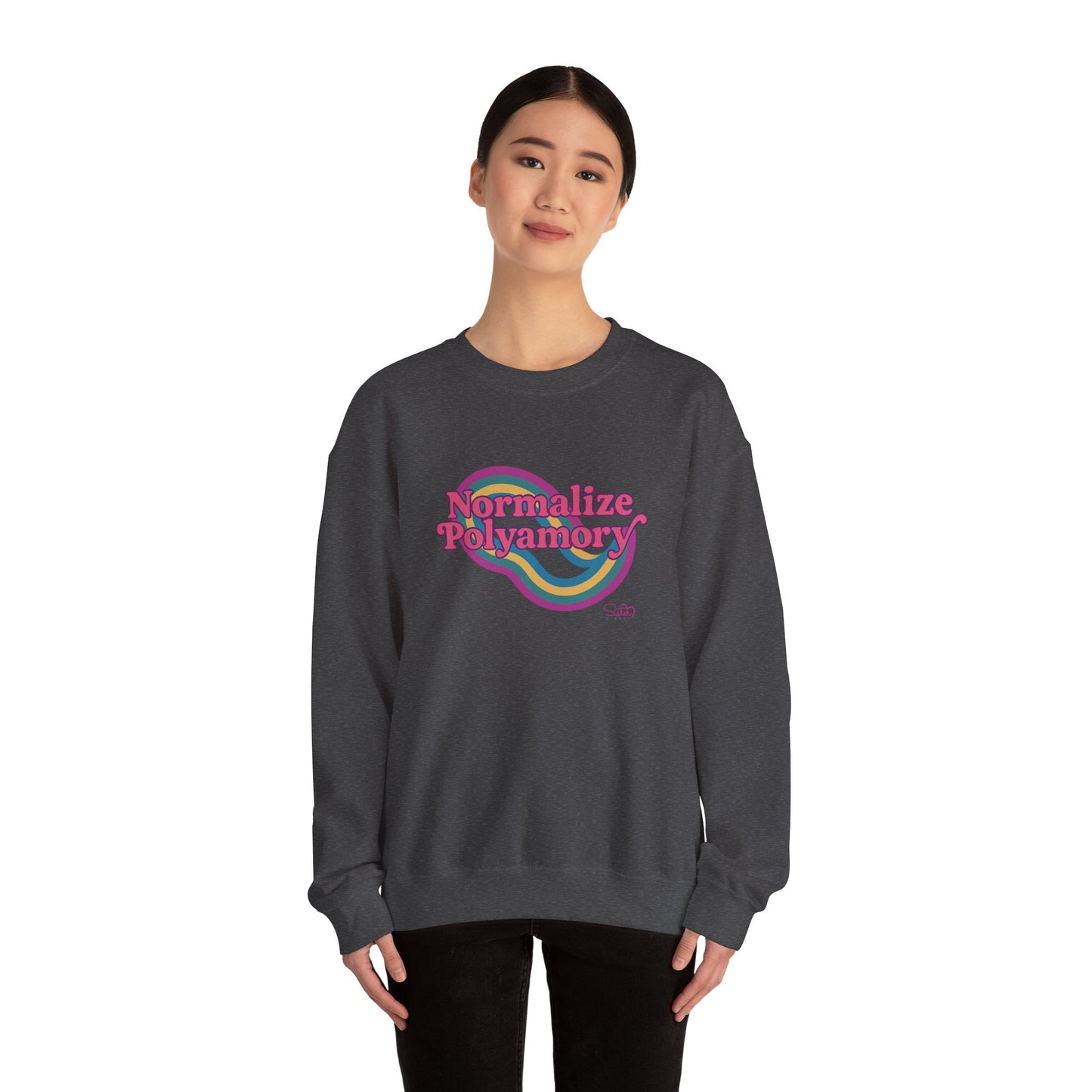 Normalize Polyamory Sweatshirt – Ethical Non-Monogamy Unisex Crewneck | Poly Pride & Relationship Visibility Apparel
