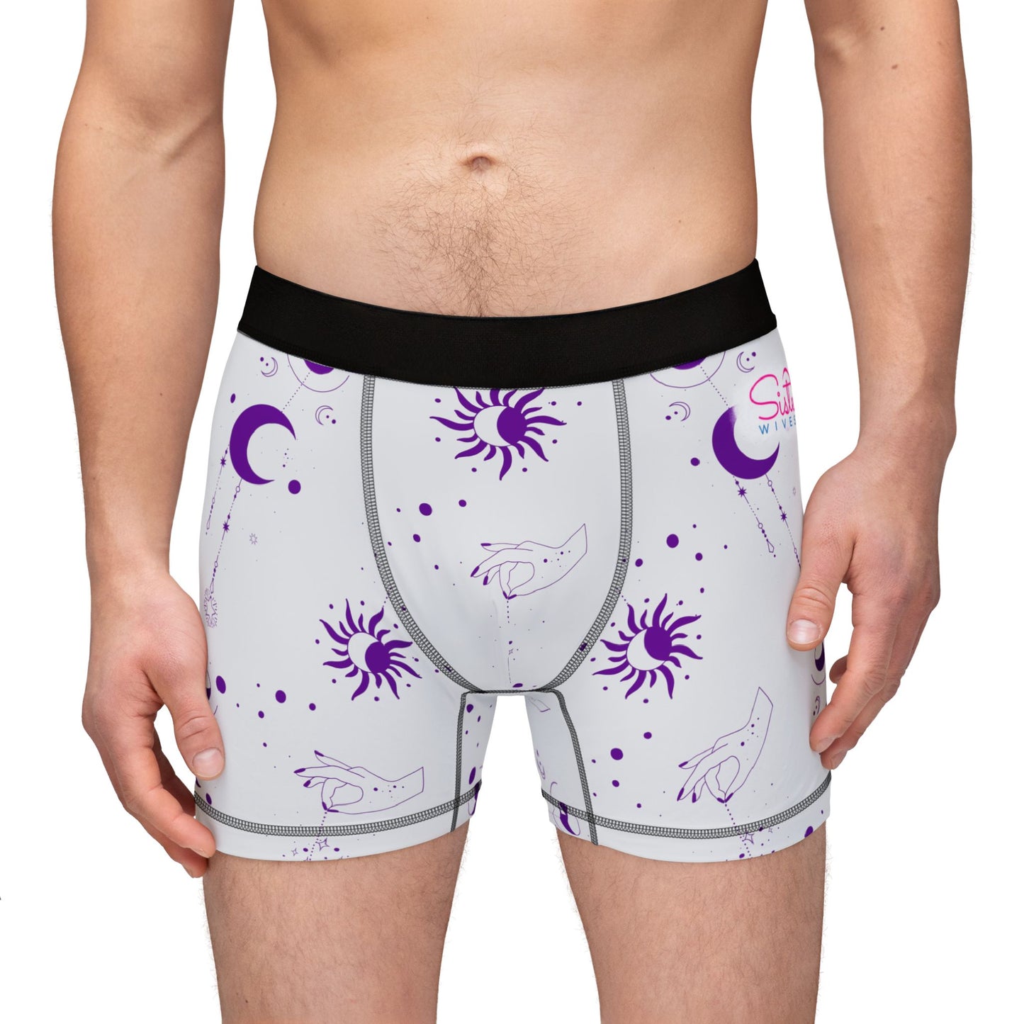 Celestial Polyamory Men’s Boxer Briefs – Astrology & Cosmic Underwear | ENM, Non-Monogamy & Pride-Friendly Intimates