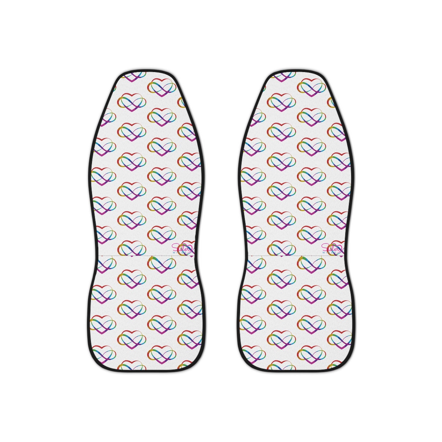 Polyamory Pride Car Seat Covers | Infinity Heart Auto Seat Covers | ENM & Chosen Family Car Decor | Inclusive Love Vehicle Accessories