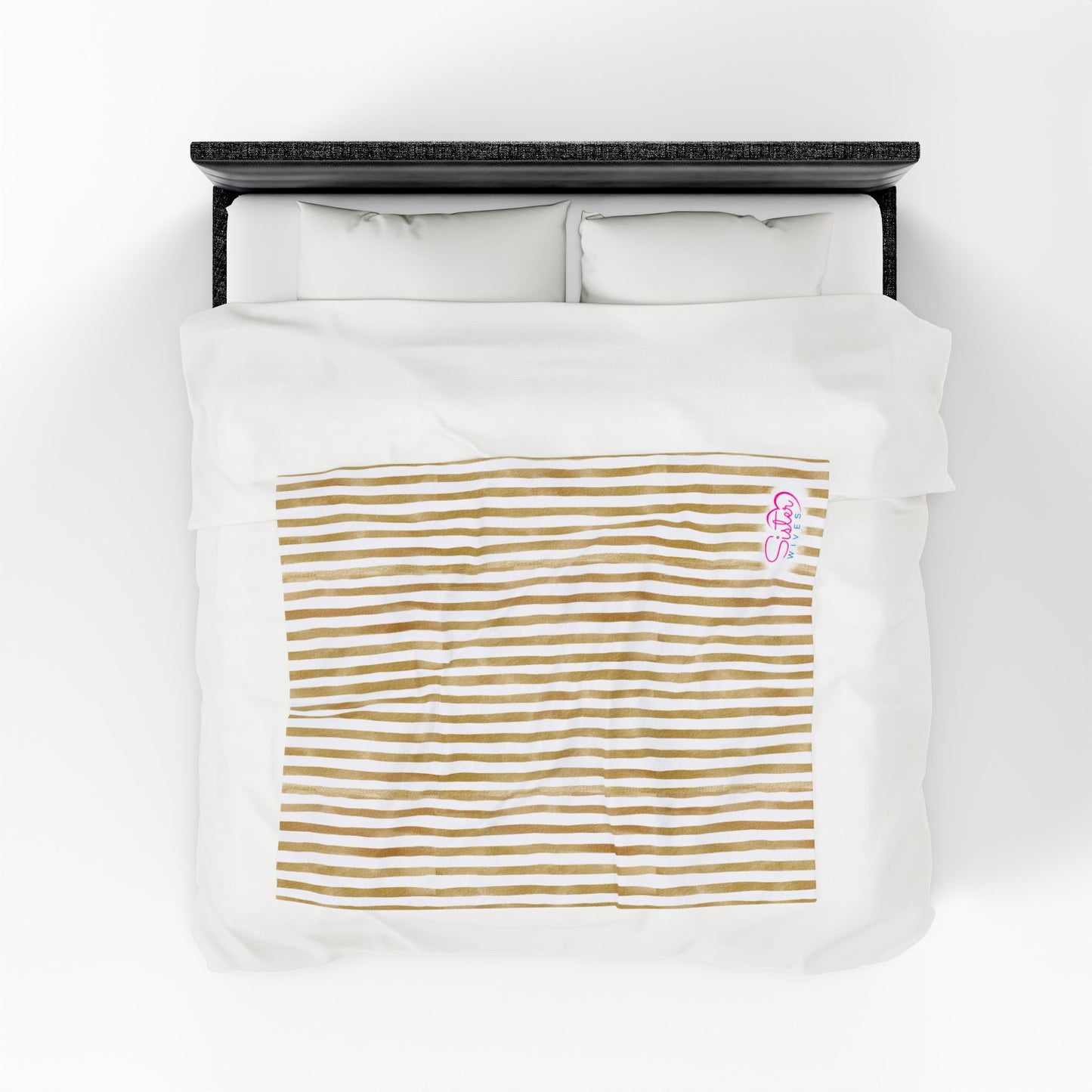 Soft Stripe Throw Blanket – Polyamory Sisterwives ENM Friendly Home Decor | Swinger Lifestyle Cozy Blanket | Minimalist Blush Stripe Throw