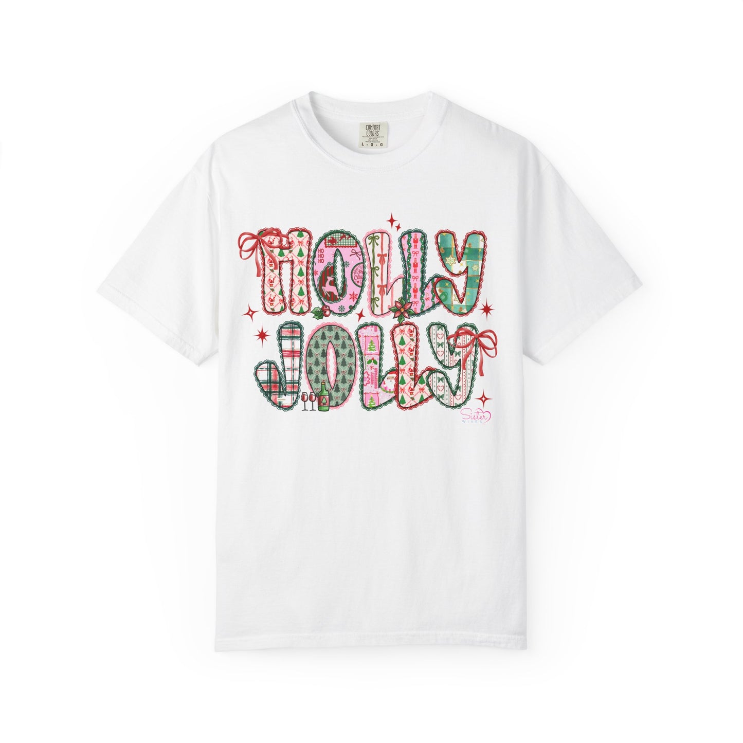 Holly Jolly Holiday Coquette T-Shirt, Unisex Festive Tee, Christmas Shirt, Cute Gift for Her, Holiday Party Wear