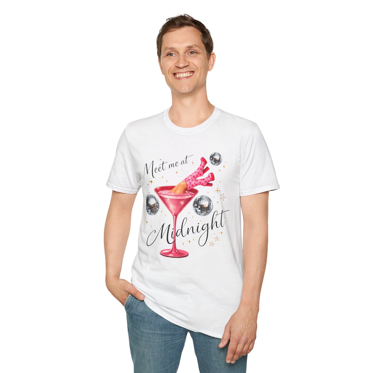 Meet Me at Midnight Shirt – Cocktail Party Graphic Tee, Flirty Night Out Shirt, Poly-Friendly ENM Unisex Gildan 64000