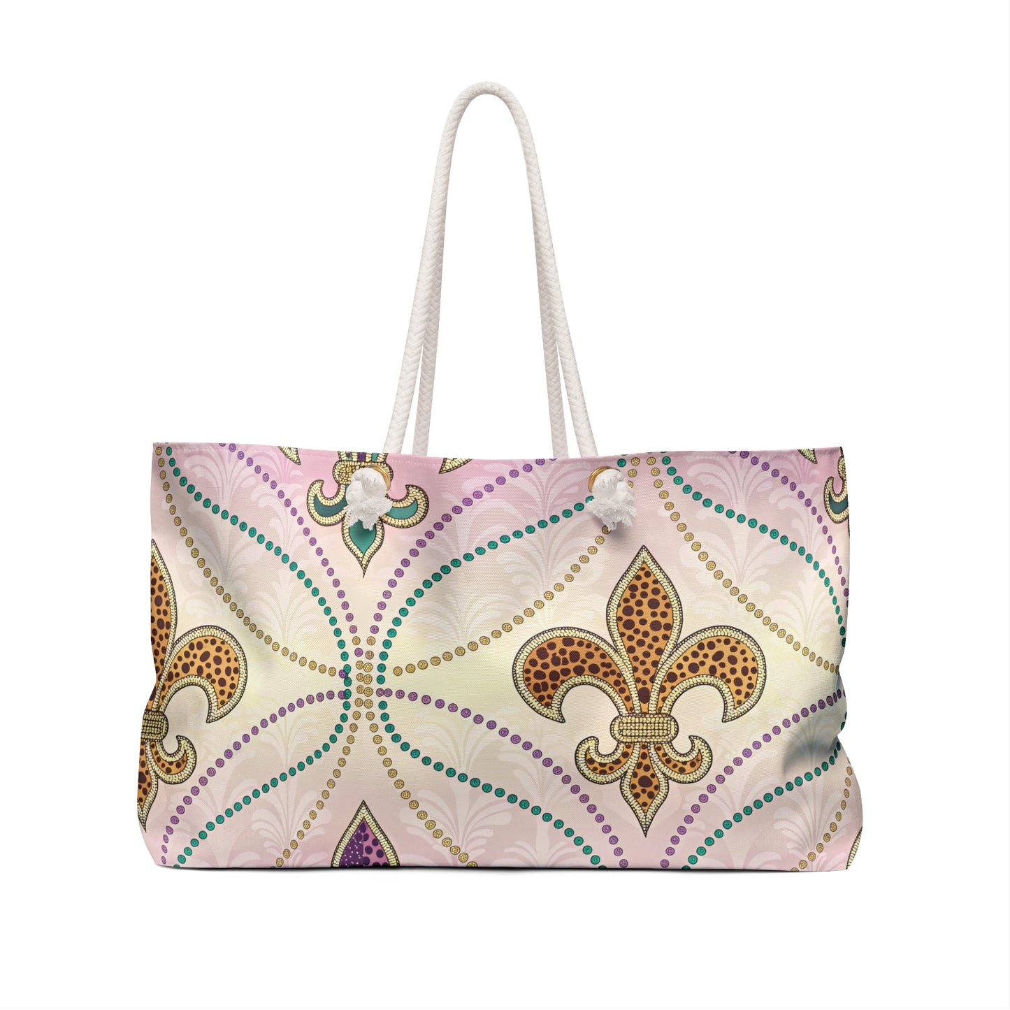 Mardi Gras Cheetah Print Weekender Bag | Polyamory ENM Friendly Travel Tote | Matching Couple & Throuple Overnight Bag | Festival & Cruise Carryall