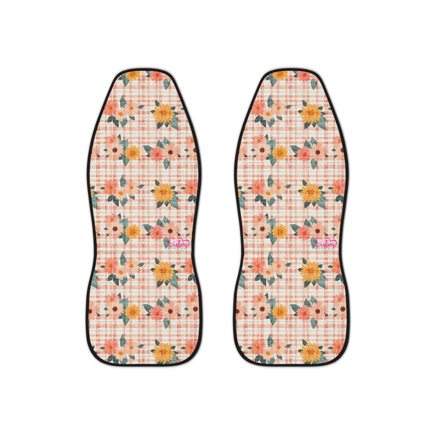 Boho Floral Car Seat Covers – Retro Aesthetic Auto Decor | Polyamory & ENM Friendly