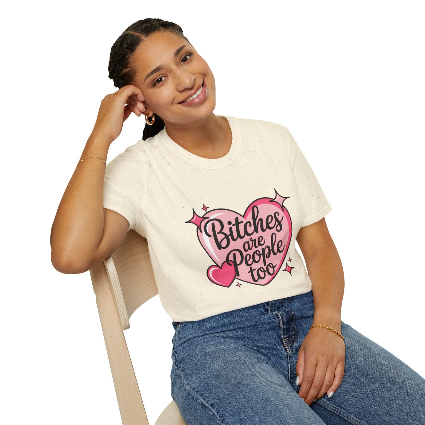 Bitches Are People Too Shirt – Feminist Valentine T-Shirt, Sex Positive Polyamory ENM Non-Monogamy Tee, Unisex Gildan 64000