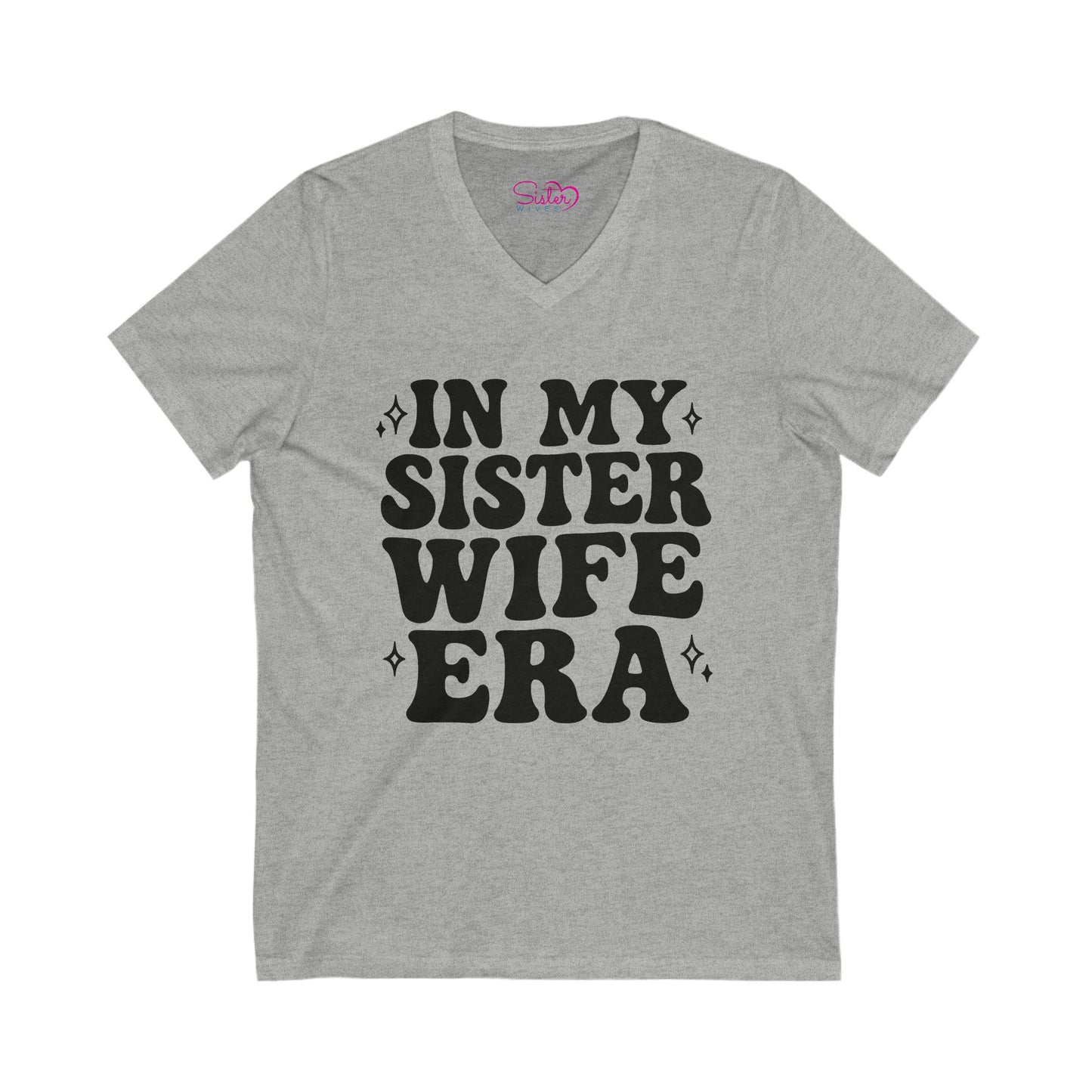 Black In My Sister Wife Era V-Neck Tee, Casual Shirt, Gift for Sister, Fun Fashion T-Shirt, Summer Top, Everyday Wear