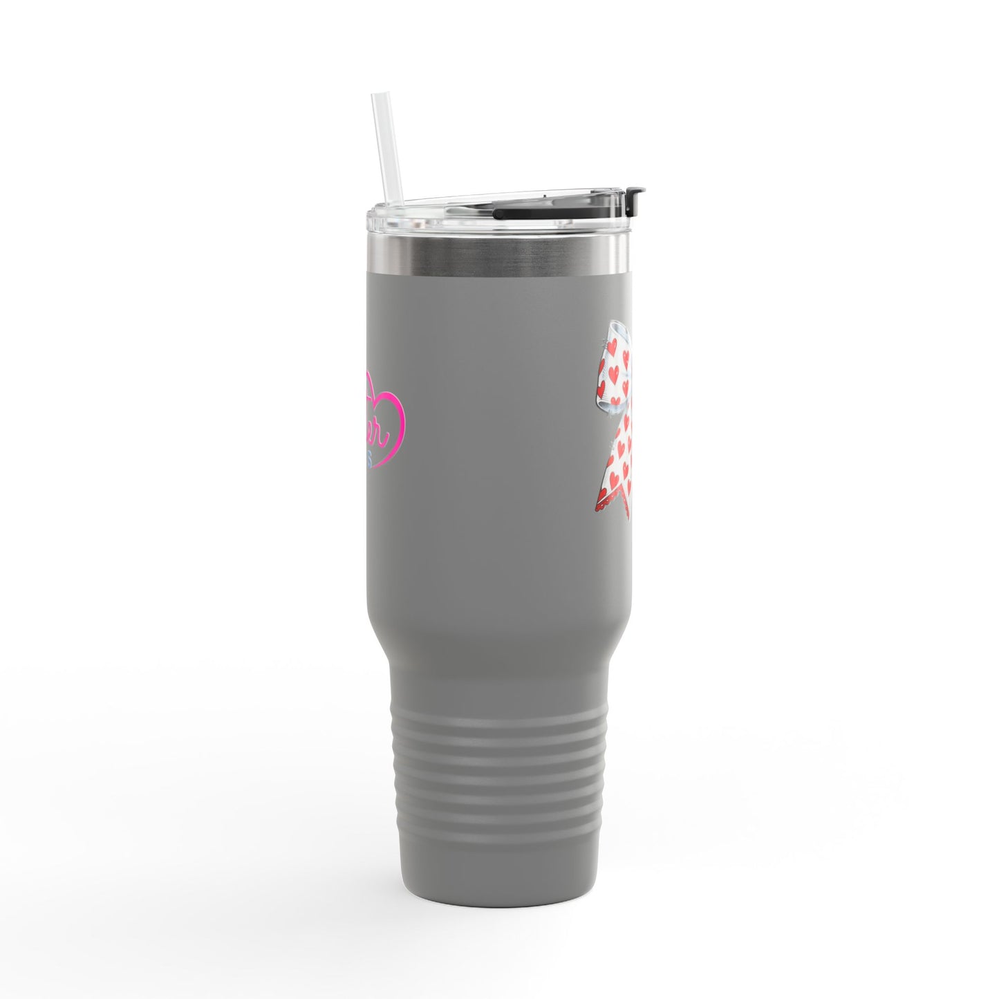 Coquette Bow 40oz Insulated Travel Mug – Coquette Aesthetic Stainless Steel Tumbler with Straw | Cute Feminine BPA-Free Cup