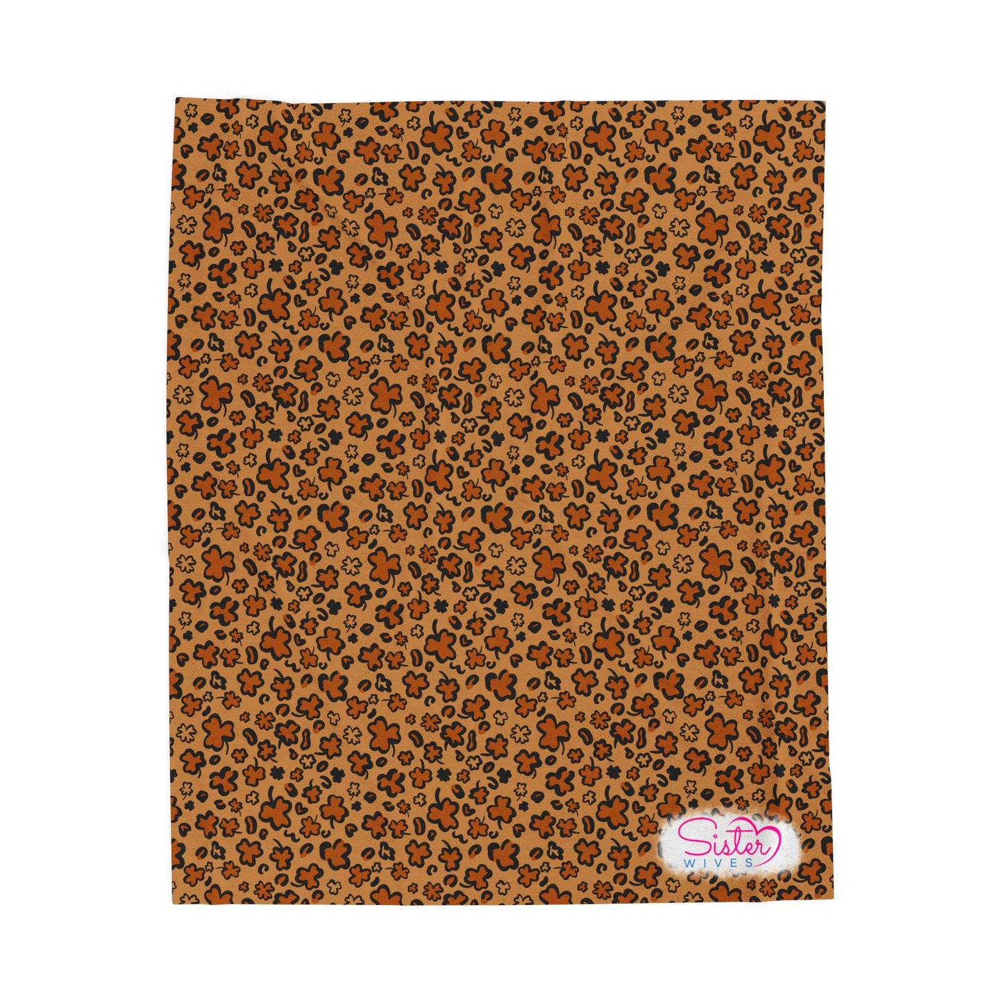 Leopard Print Shamrock Throw Blanket St. Patty’s Day Home Decor Polyamory Sisterwives ENM Friendly Home Decor | Swinger Lifestyle Cozy Blanket