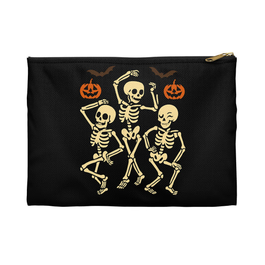 Throuple Skeleton Halloween Accessory Pouch – Funny Skeleton Design for Trick-or-Treating, Party Essentials & Spooky Gifts