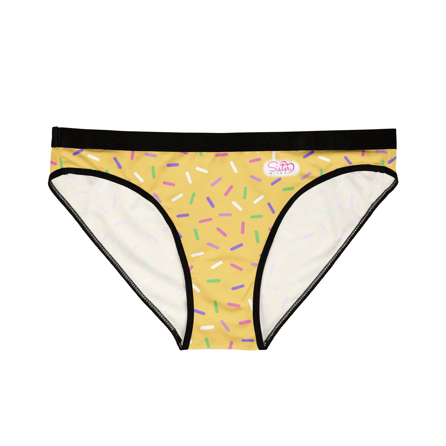 Yellow Sprinkle Bikini Panties | Polyamory-Friendly Lingerie | ENM Underwear | Aesthetic Women’s Briefs | Body-Positive Intimates