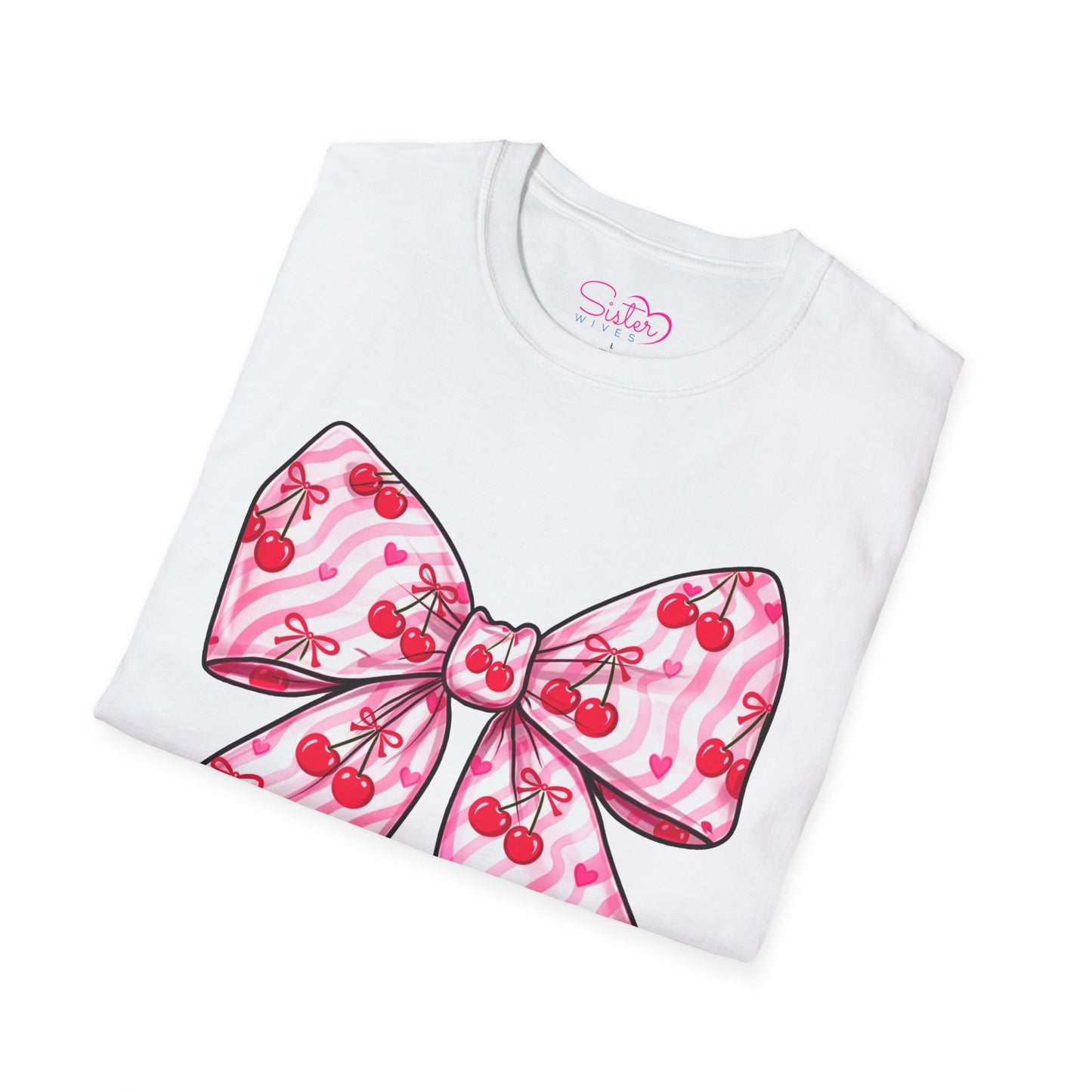 Valentine's Day Red Coquette Bow Shirt – Flirty Valentine Bow T-Shirt, Polyamory ENM Non-Monogamy Symbol Tee, Unisex Gildan 64000