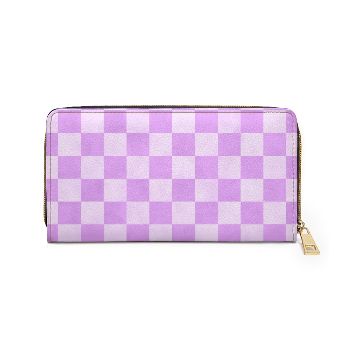 Checkered Purple Zipper Wallet | Polyamory Friendly Accessory | ENM Lifestyle Wallet | Inclusive Chosen Family Gift | Colorful Retro Checker Wallet