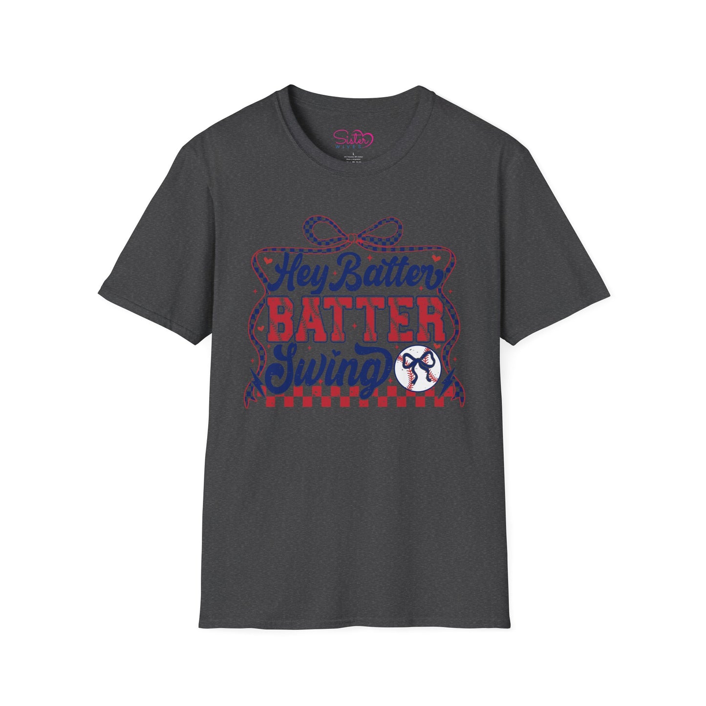 Hey Batter Batter Swing T-Shirt | Playful Swinger Humor Tee | ENM & Polyamory Lifestyle Apparel