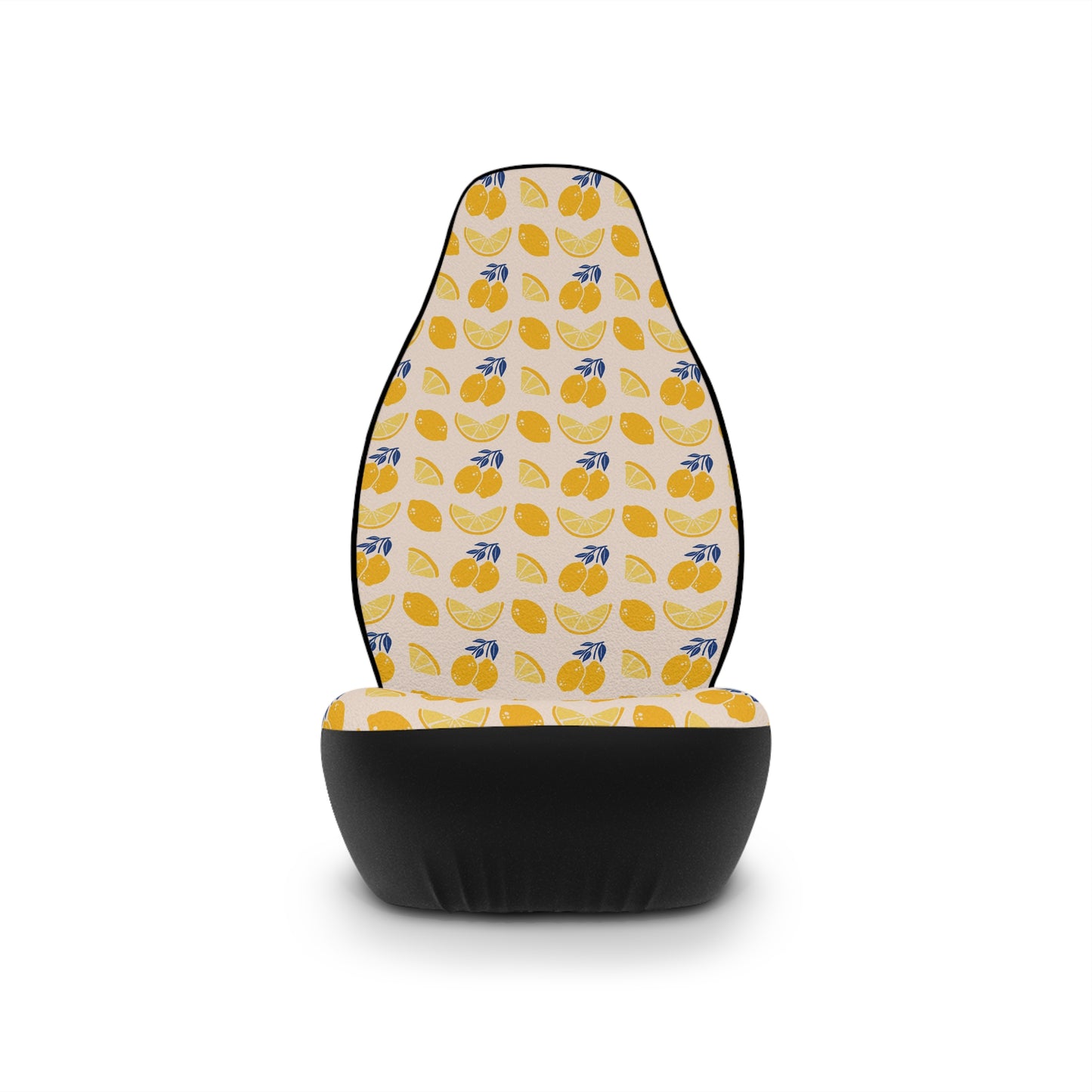 Lemon Car Seat Covers | Blue & Yellow Citrus Auto Decor | Mediterranean Boho Seat Covers | Polyamory & ENM Friendly