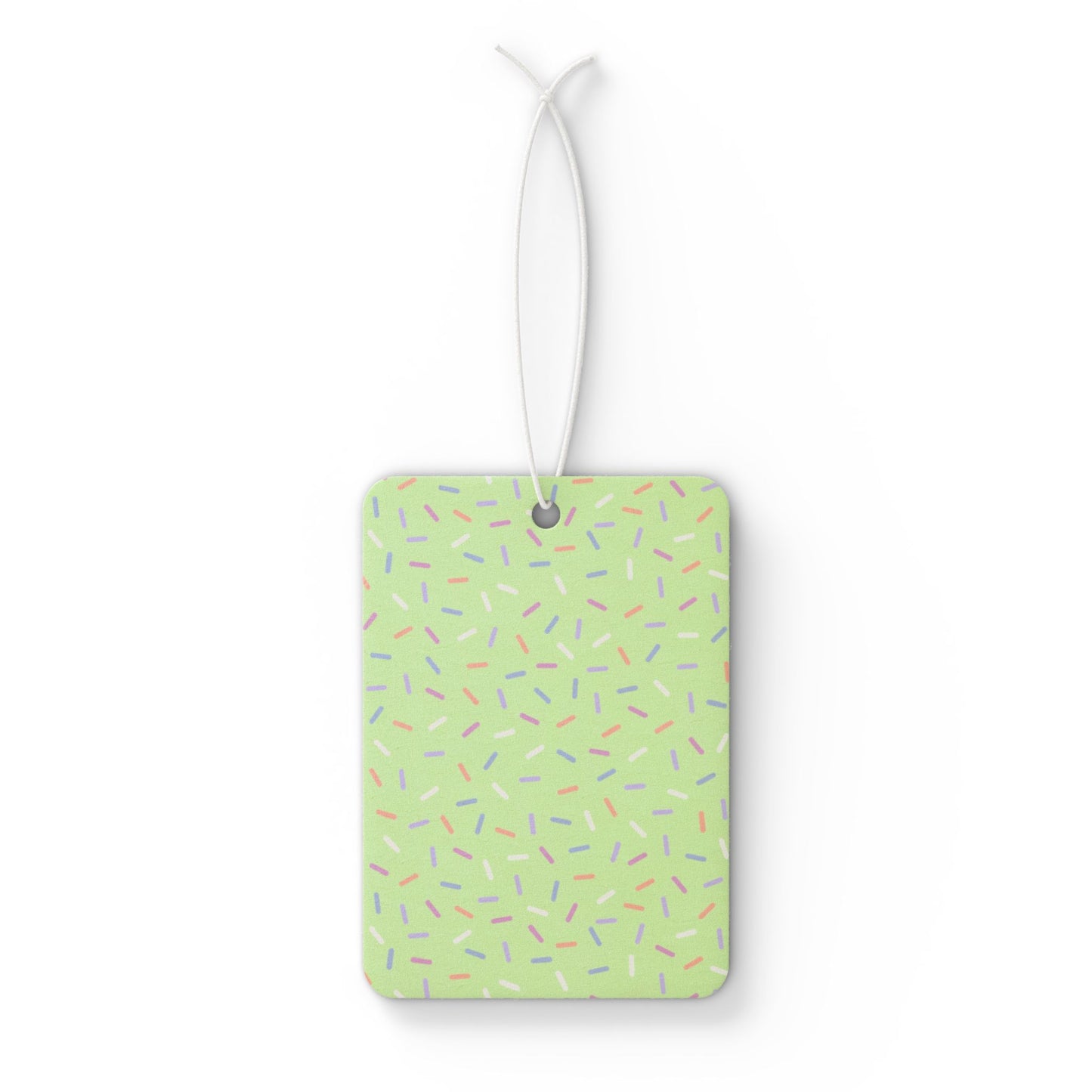 Green Pastel Sprinkle Car Air Freshener – Cute Confetti Aesthetic Hanging Diffuser | Pine, New Car & Black Ice Scents