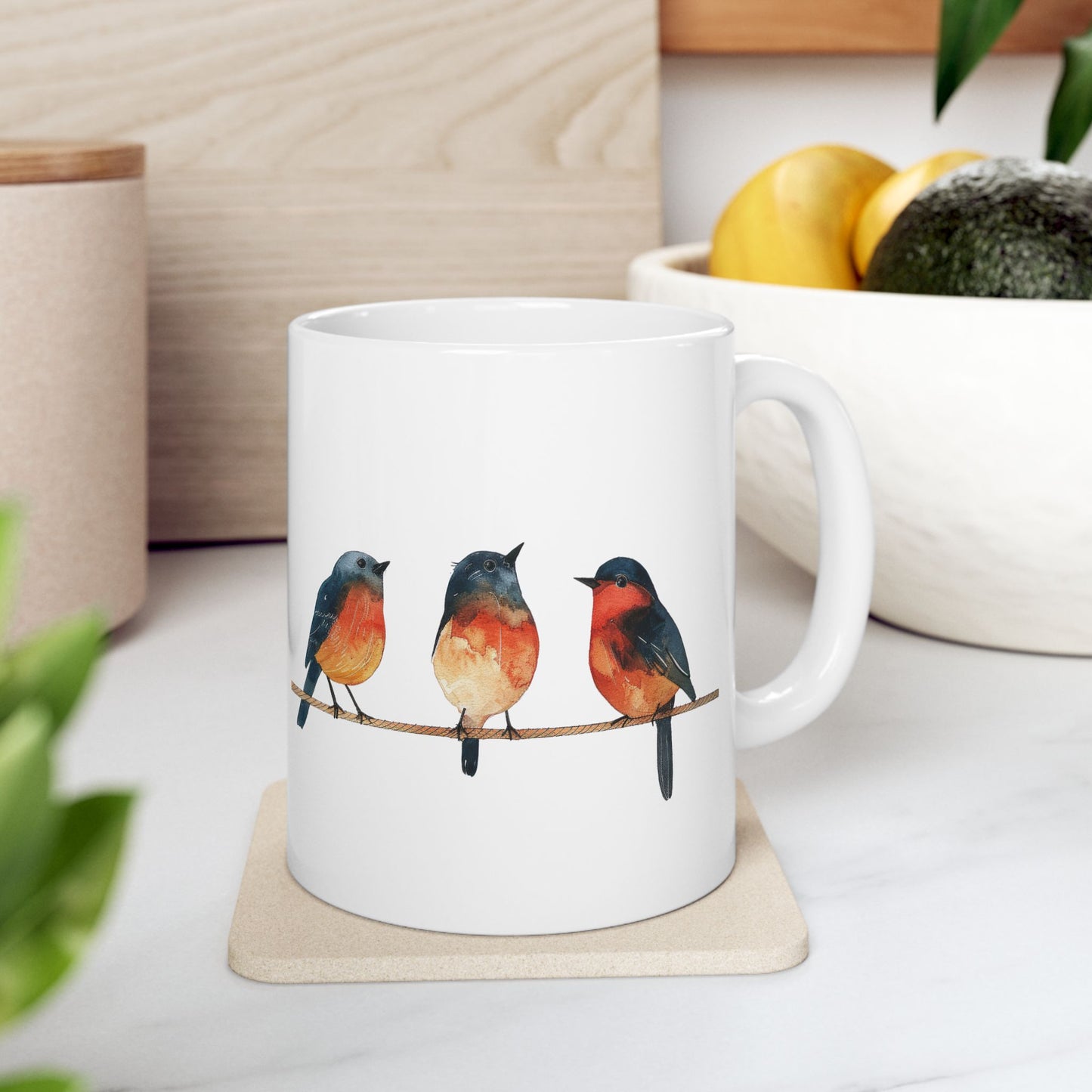 Three Birds Mug | Chosen Family Coffee Cup | Polyamory & Sisterwives Symbol Mug | Ethical Non-Monogamy Gift | Cozy Ceramic Mug