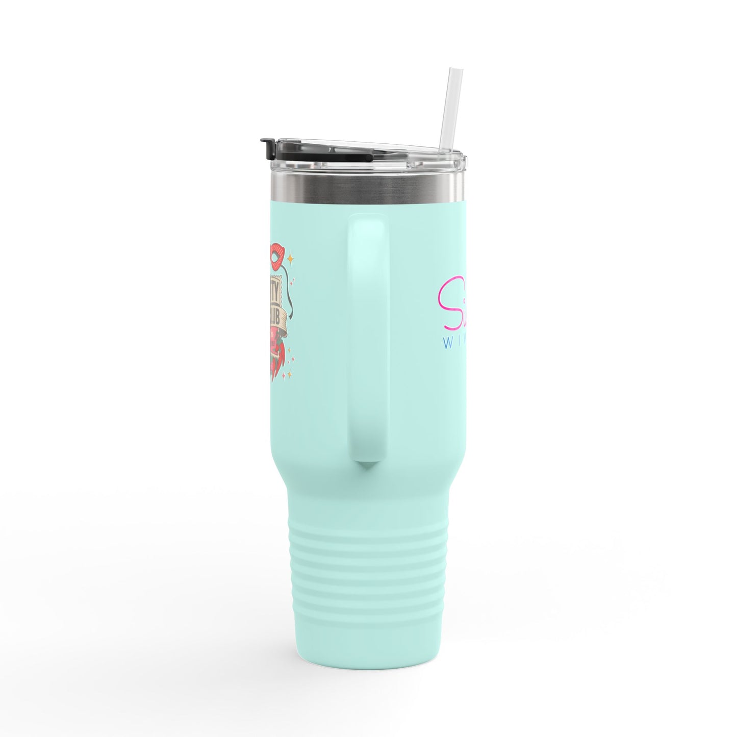 Smutty Book Club 40oz Insulated Travel Mug – Admit One Romance Reader Tumbler with Straw | Funny Spicy Booktok Cup
