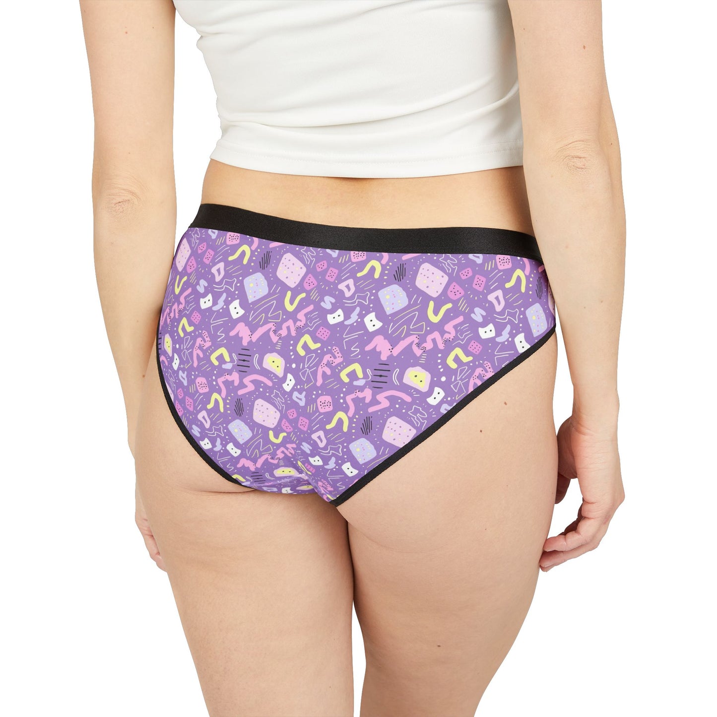Sisterwives Retro Purple Pastel Print Women's Underwear, Vibrant Lingerie, Comfortable Panties, Gift for Her, Everyday Essentials, Colorful Intimates