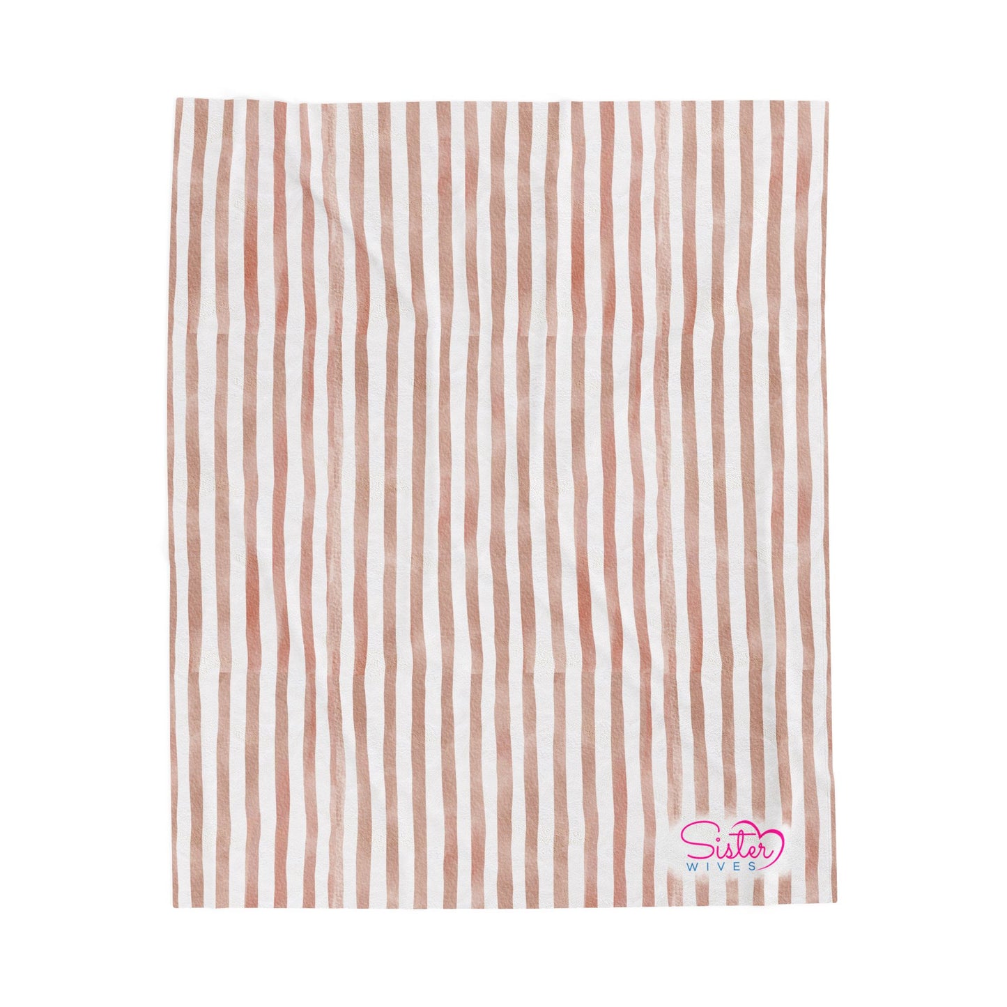 Soft Stripe Throw Blanket – Polyamory Sisterwives ENM Friendly Home Decor | Swinger Lifestyle Cozy Blanket | Minimalist Blush Stripe Throw