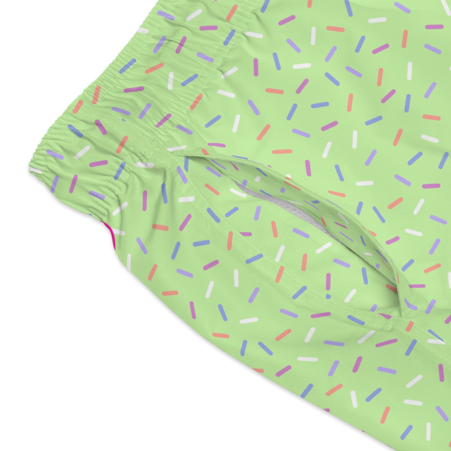 Men’s Rainbow Sprinkle Swim Trunks – Pastel Confetti Summer Swim Shorts, Fun Pool & Beach Board Shorts, Fast-Dry AOP Trunks