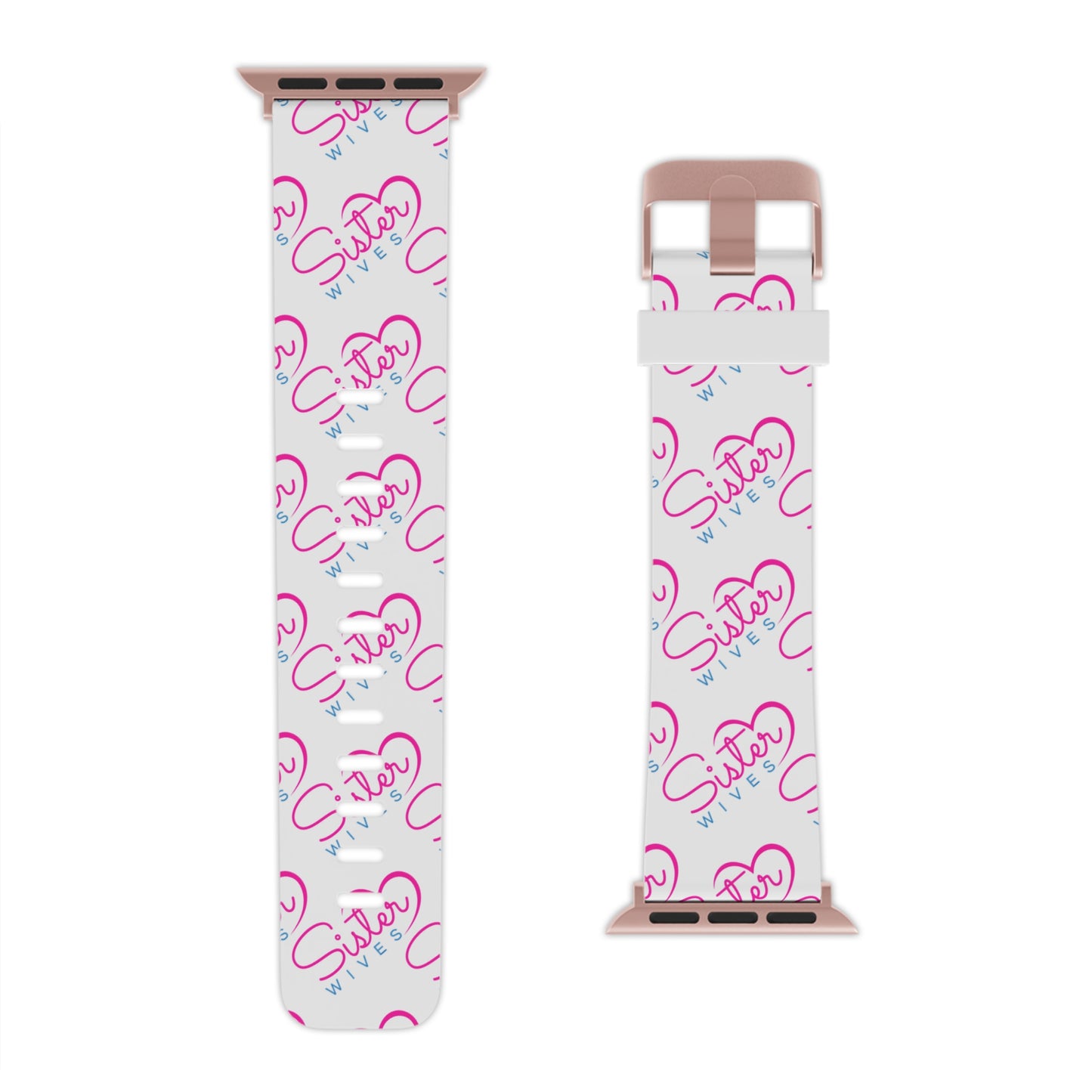 Sister Wives Logo Apple Watch Band — Pink Heart Script Pattern