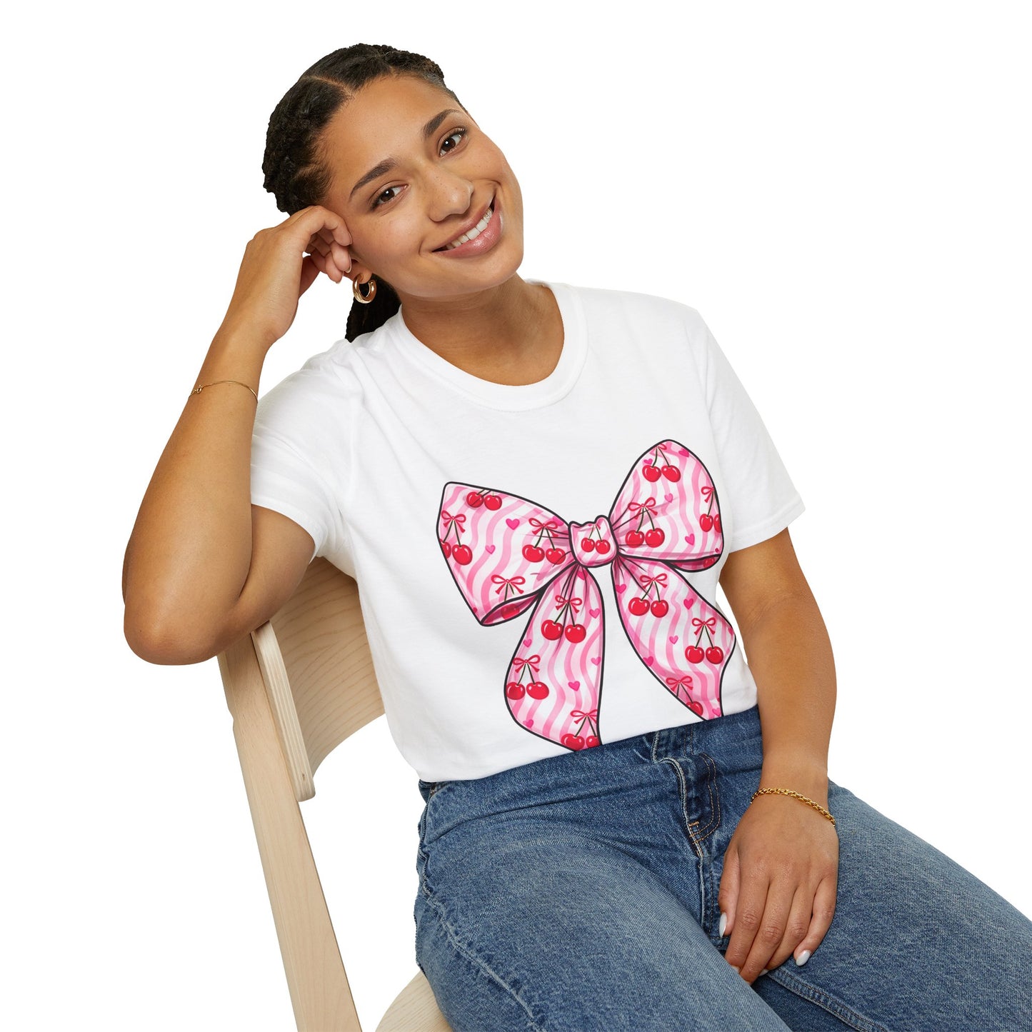 Valentine's Day Red Coquette Bow Shirt – Flirty Valentine Bow T-Shirt, Polyamory ENM Non-Monogamy Symbol Tee, Unisex Gildan 64000
