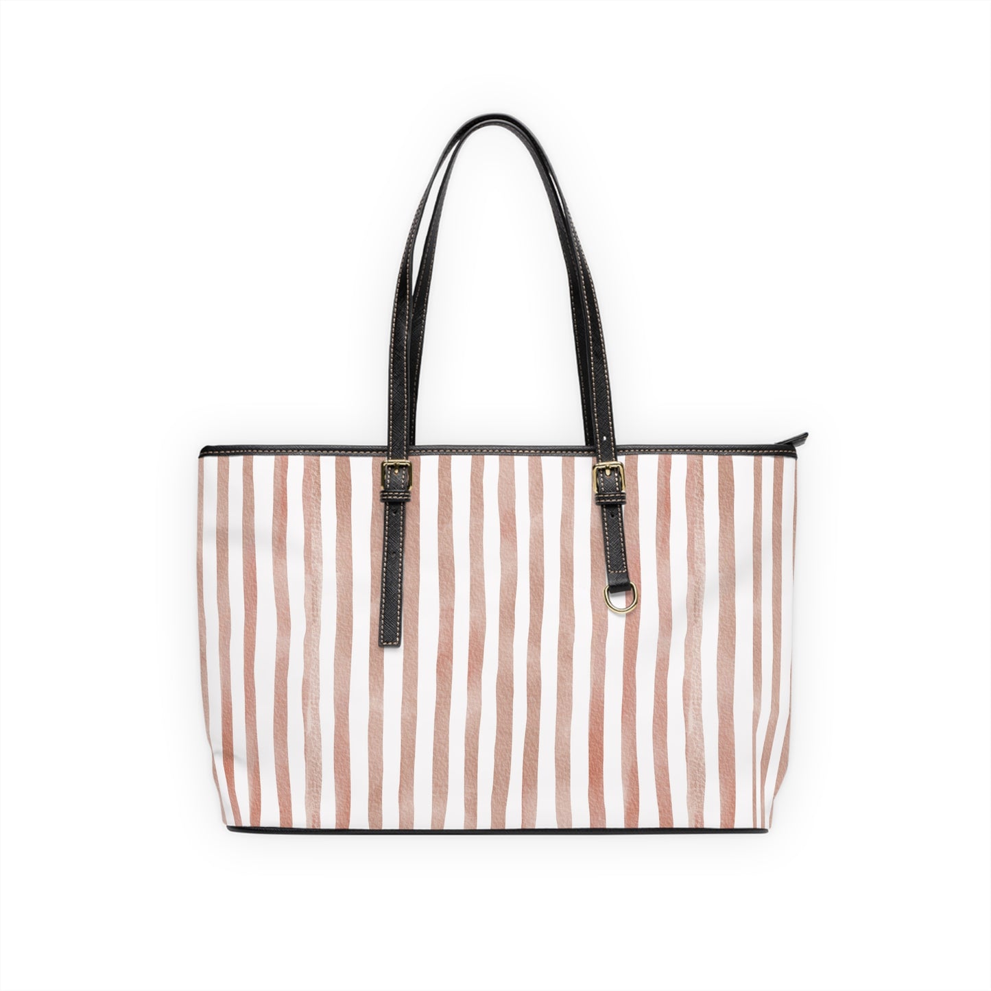 XL Stripe Shoulder Purse – Polyamory Sisterwives ENM Friendly Tote | Swinger Lifestyle Handbag | Soft Blush Minimalist Weekend Bag