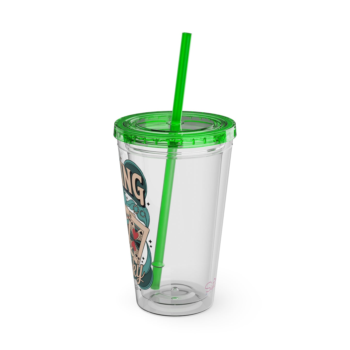 Feeling Lucky? Swinger Lifestyle 16oz Sunsplash Tumbler | Polyamory Pride Cup | ENM Drinkware | Ethical Non-Monogamy Gift | Open Relationship Aesthetic | Lifestyle Party Travel Cup