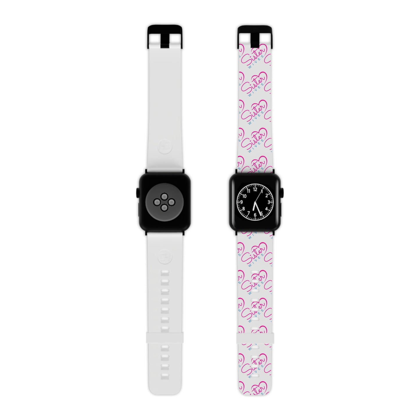 Sister Wives Logo Apple Watch Band — Pink Heart Script Pattern