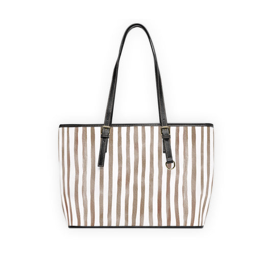 XL Stripe Shoulder Purse – Polyamory Sisterwives ENM Friendly Tote | Swinger Lifestyle Handbag | Soft Blush Minimalist Weekend Bag