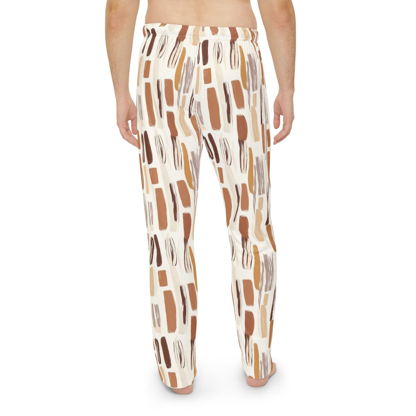 Men’s Neutral Boho Pajama Pants | Earth Tone Abstract Lounge Pants | Minimalist Sleepwear | Polyamory & ENM Friendly