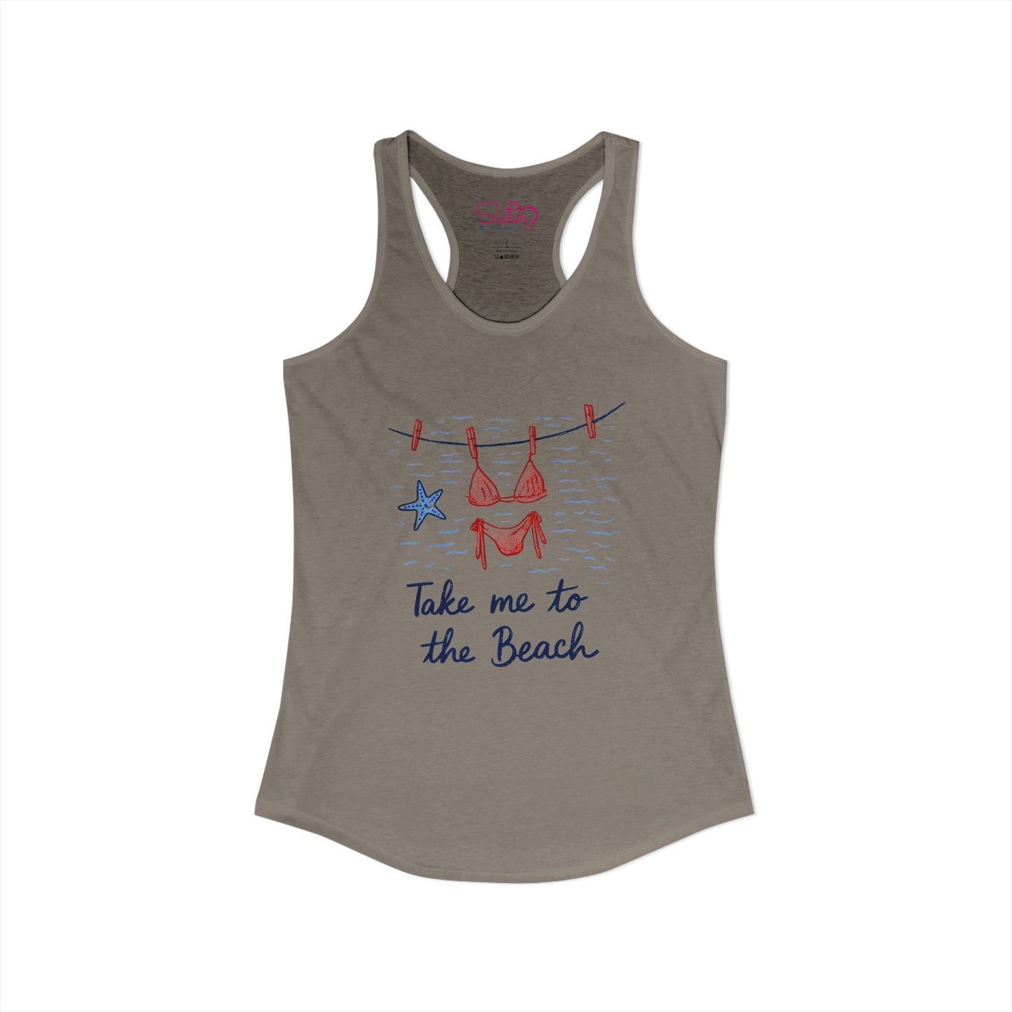 Take Me to the Beach Racerback Tank – Cute Summer Tank Top | Beach Lover Shirt | Vacation Graphic Tank