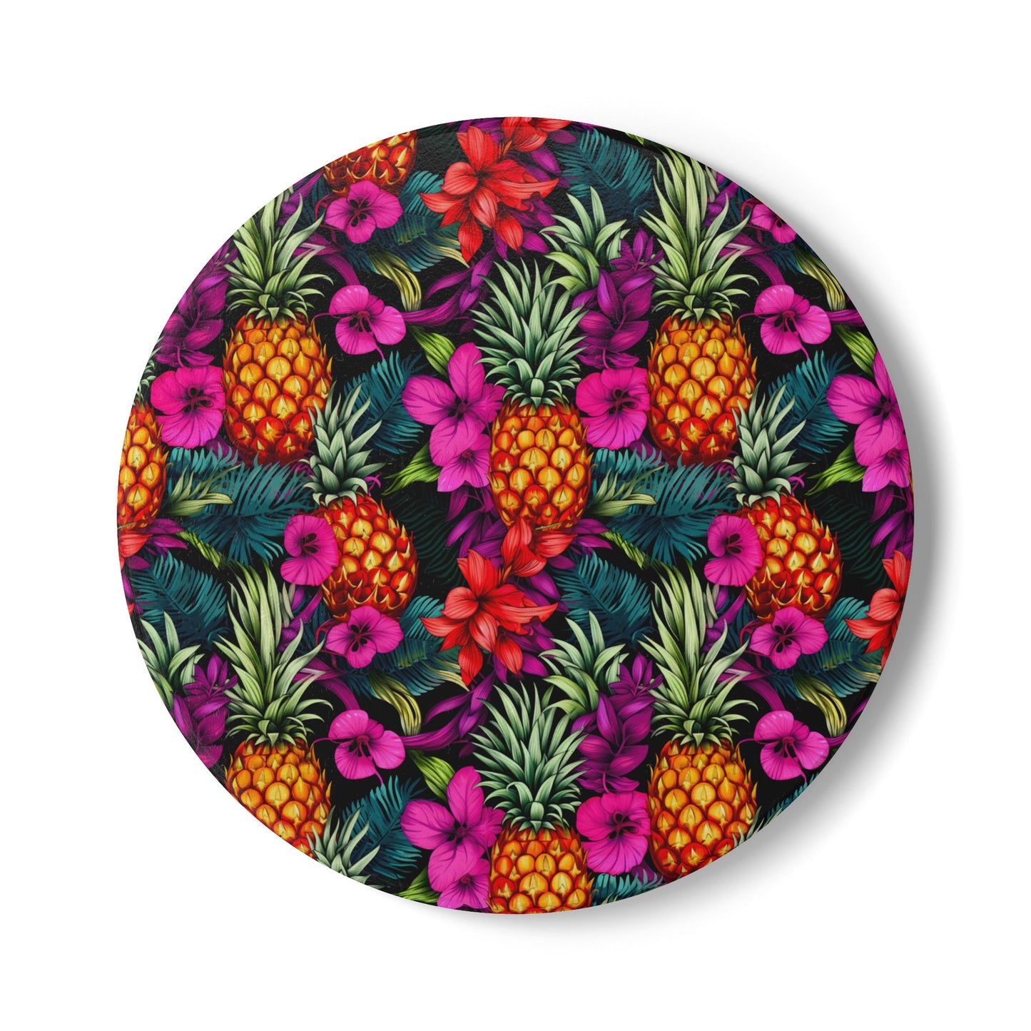 Upside-down Pink Funky Pineapple Coaster Set - Fun Summer Drink Coaster, Home Bar Decor, Tropical Party Supplies, Gift for Beach Lovers, Kitchen Accessory