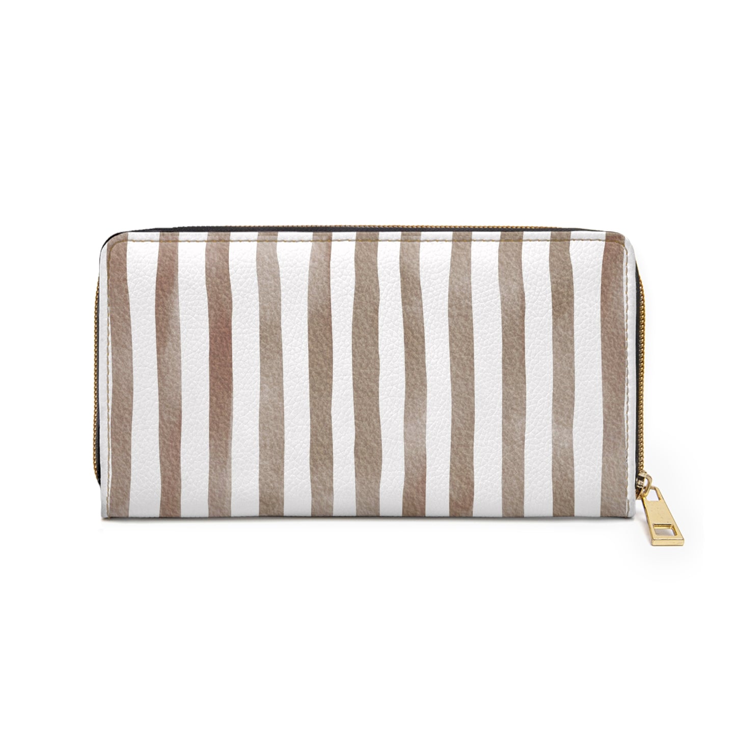 Stripe Zip Up Wallet – Polyamory Sisterwives ENM Friendly Wallet | Swinger Lifestyle Accessory | Minimalist Blush Stripe Zipper Wallet