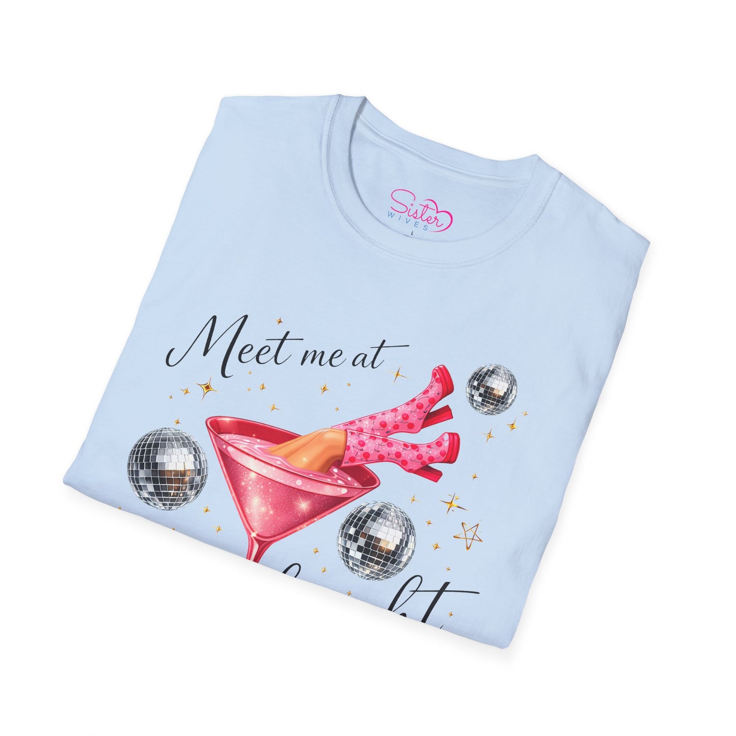 Meet Me at Midnight Shirt – Cocktail Party Graphic Tee, Flirty Night Out Shirt, Poly-Friendly ENM Unisex Gildan 64000