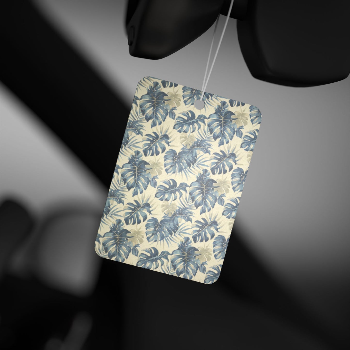 Winter Tropical Leaf Car Air Freshener – Green Jungle Aesthetic Hanging Diffuser | Pine, New Car & Black Ice Scents