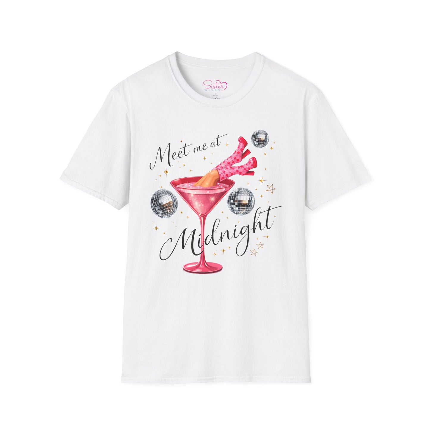 Meet Me at Midnight Shirt – Cocktail Party Graphic Tee, Flirty Night Out Shirt, Poly-Friendly ENM Unisex Gildan 64000
