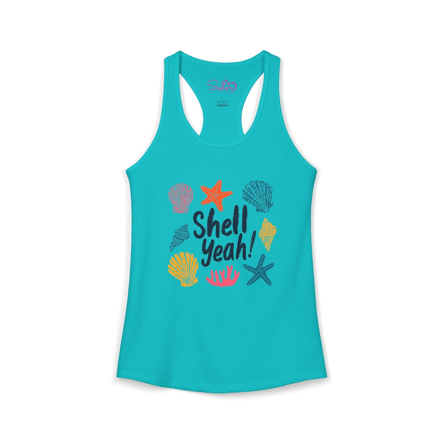 Shell Yeah Racerback Tank – Cute Beach Tank Top | Coastal Summer Shirt | Funny Ocean Graphic Tank