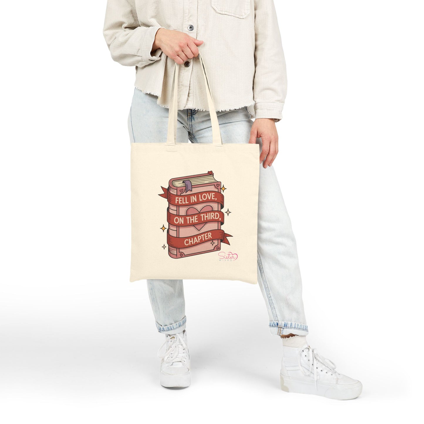 Fell in Love on the Third Chapter Tote Bag | Polyamory & ENM Book Lover Tote | Chosen Family Canvas Bag | Literary Romance Aesthetic