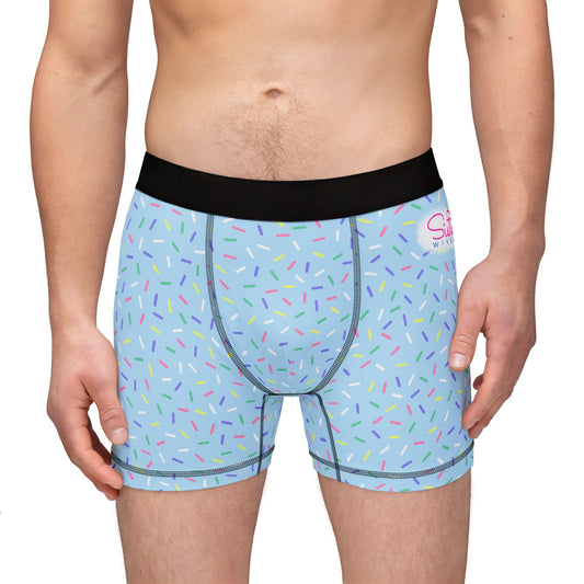 Blue Sprinkle Men’s Boxer Briefs | Polyamory-Friendly Underwear | ENM Men’s Loungewear | Aesthetic Stretch Boxer Briefs | Body-Positive Intimates