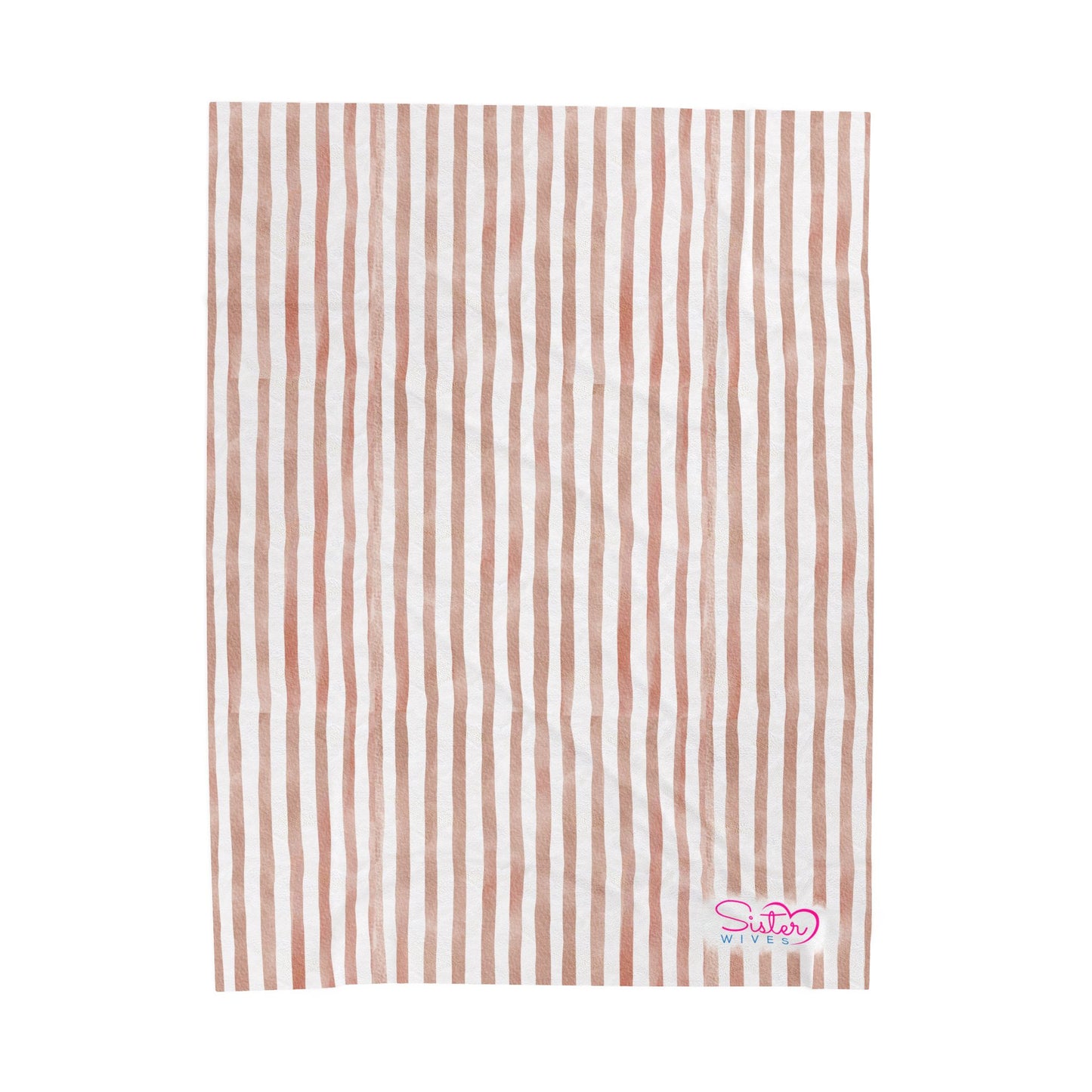 Soft Stripe Throw Blanket – Polyamory Sisterwives ENM Friendly Home Decor | Swinger Lifestyle Cozy Blanket | Minimalist Blush Stripe Throw