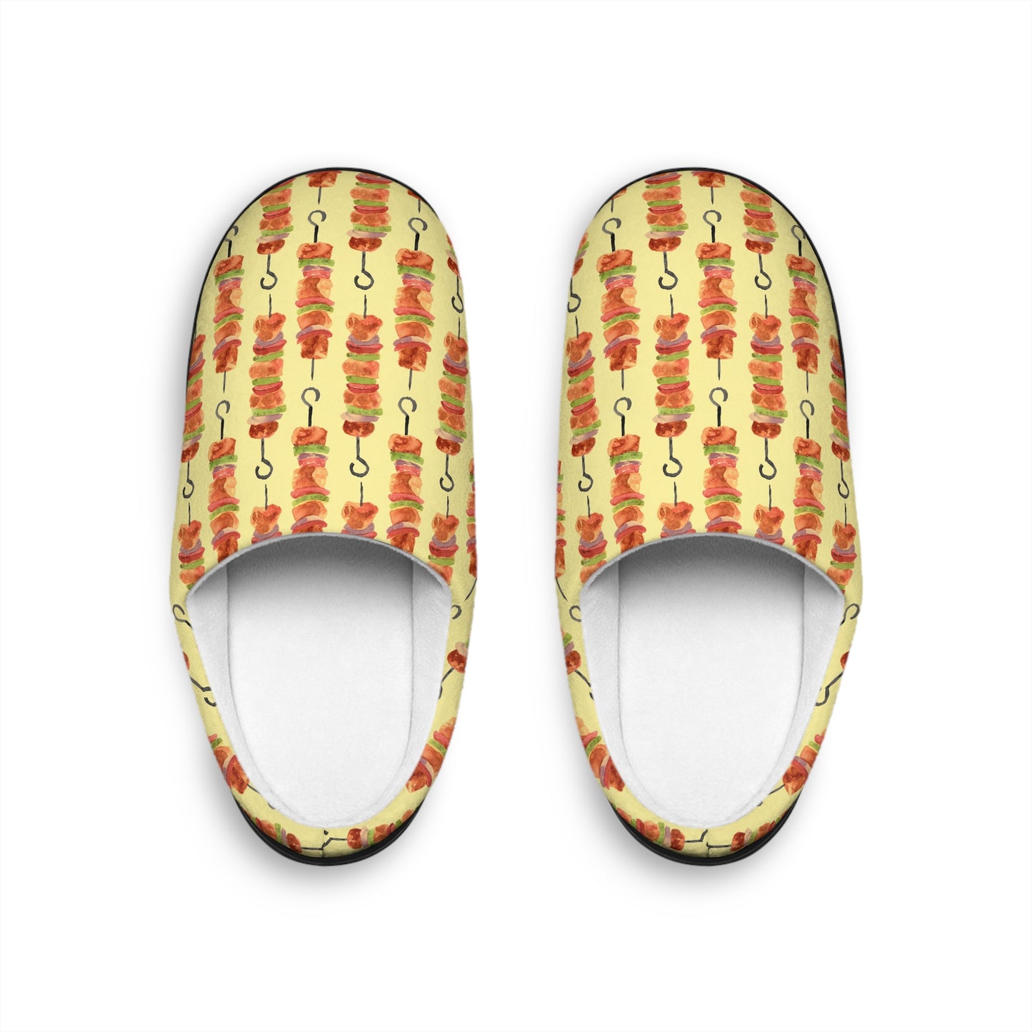 Men’s BBQ Slippers – Grill & Cookout Indoor House Shoes | Funny Food Print Slippers | Cozy Non-Slip Men’s Slippers