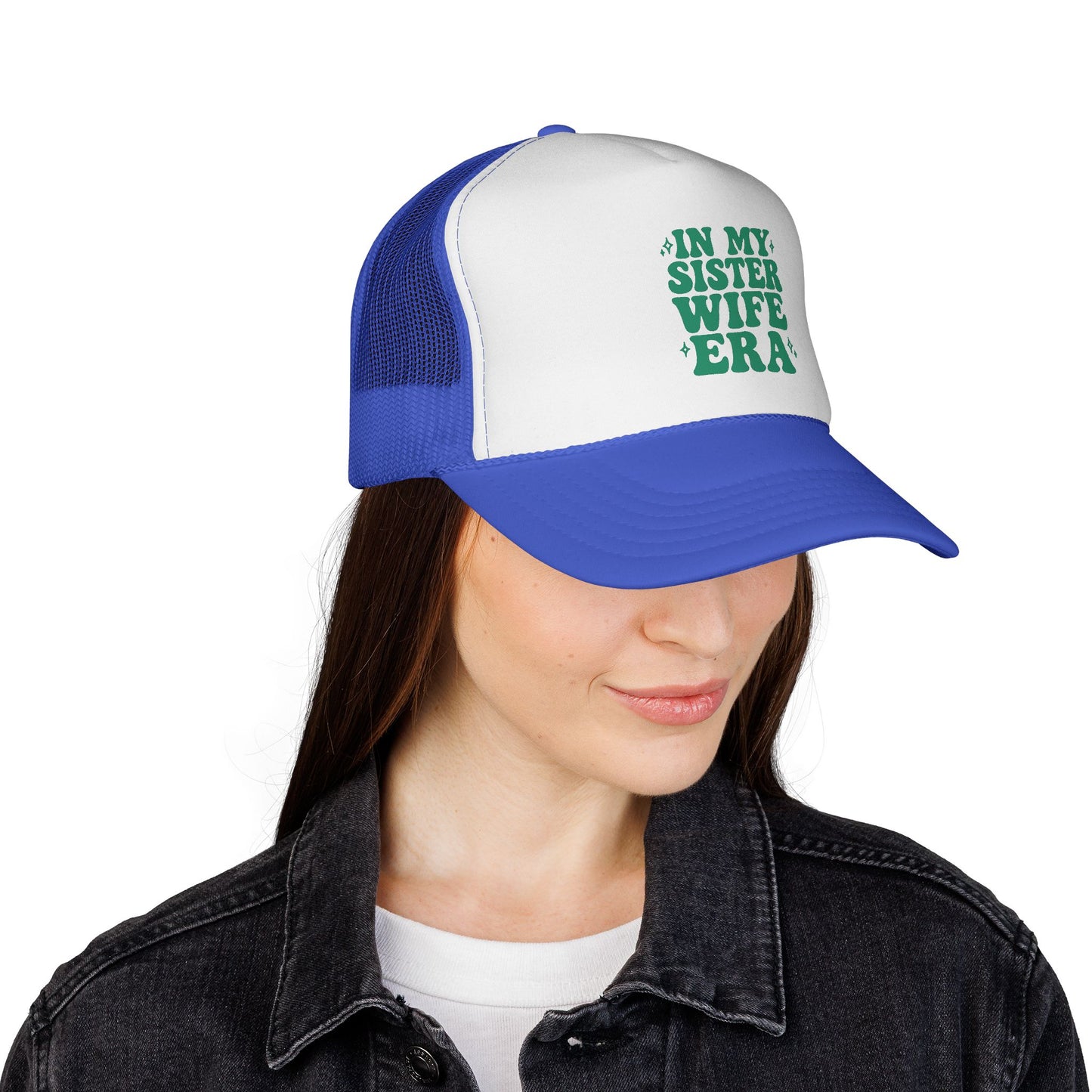 Green In My Sisterwife Era Trucker Hat – Retro Mesh Cap, Adjustable Snapback