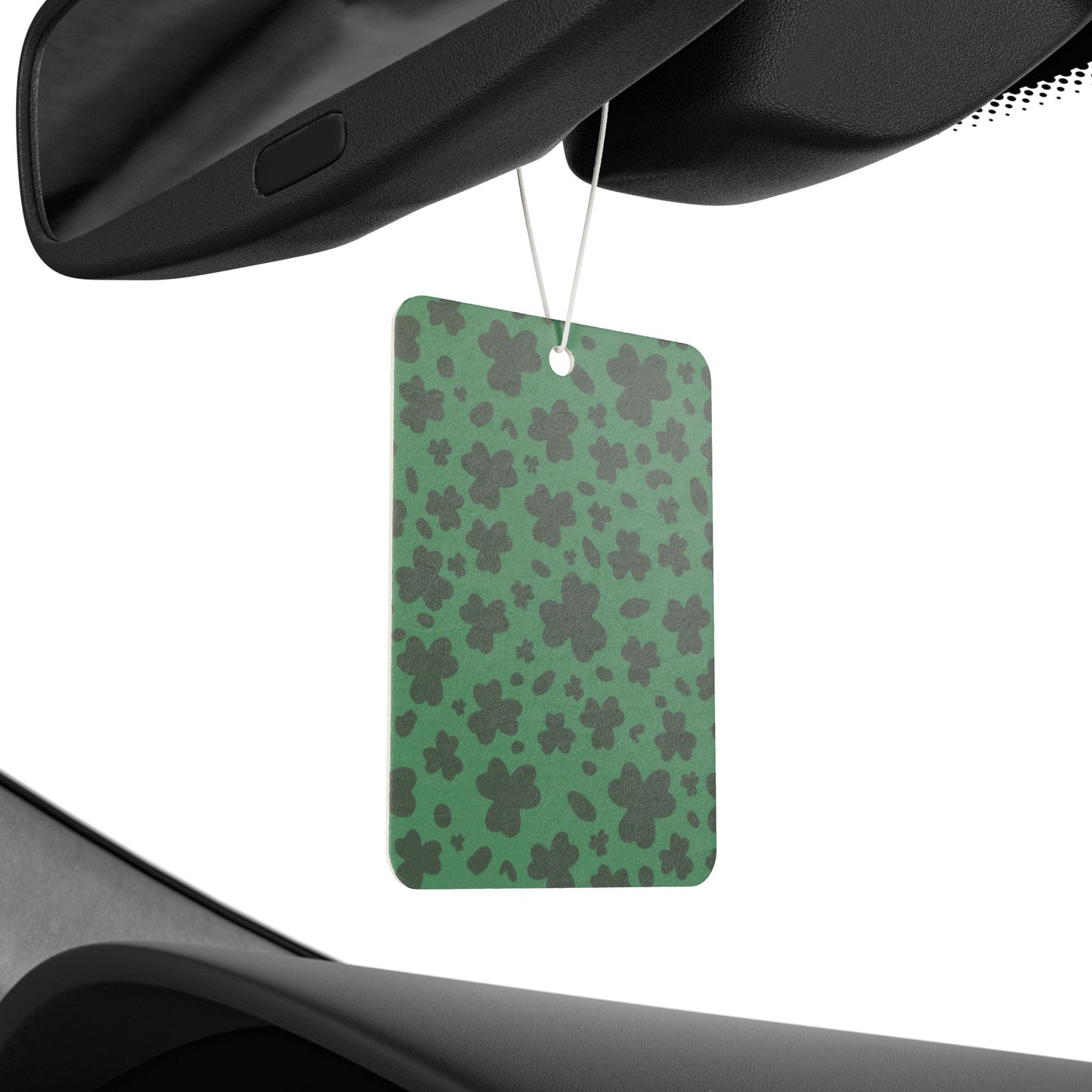Green Clover Car Air Freshener – Lucky Retro Aesthetic Hanging Diffuser | Pine, New Car & Black Ice Scents