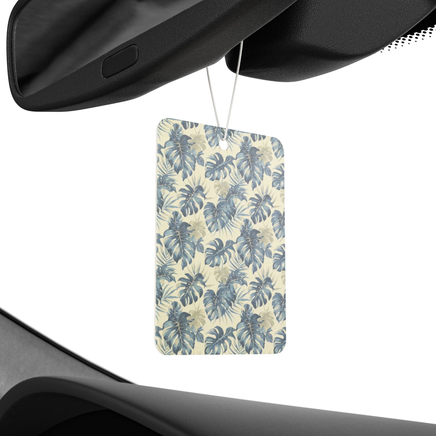 Winter Tropical Leaf Car Air Freshener – Green Jungle Aesthetic Hanging Diffuser | Pine, New Car & Black Ice Scents